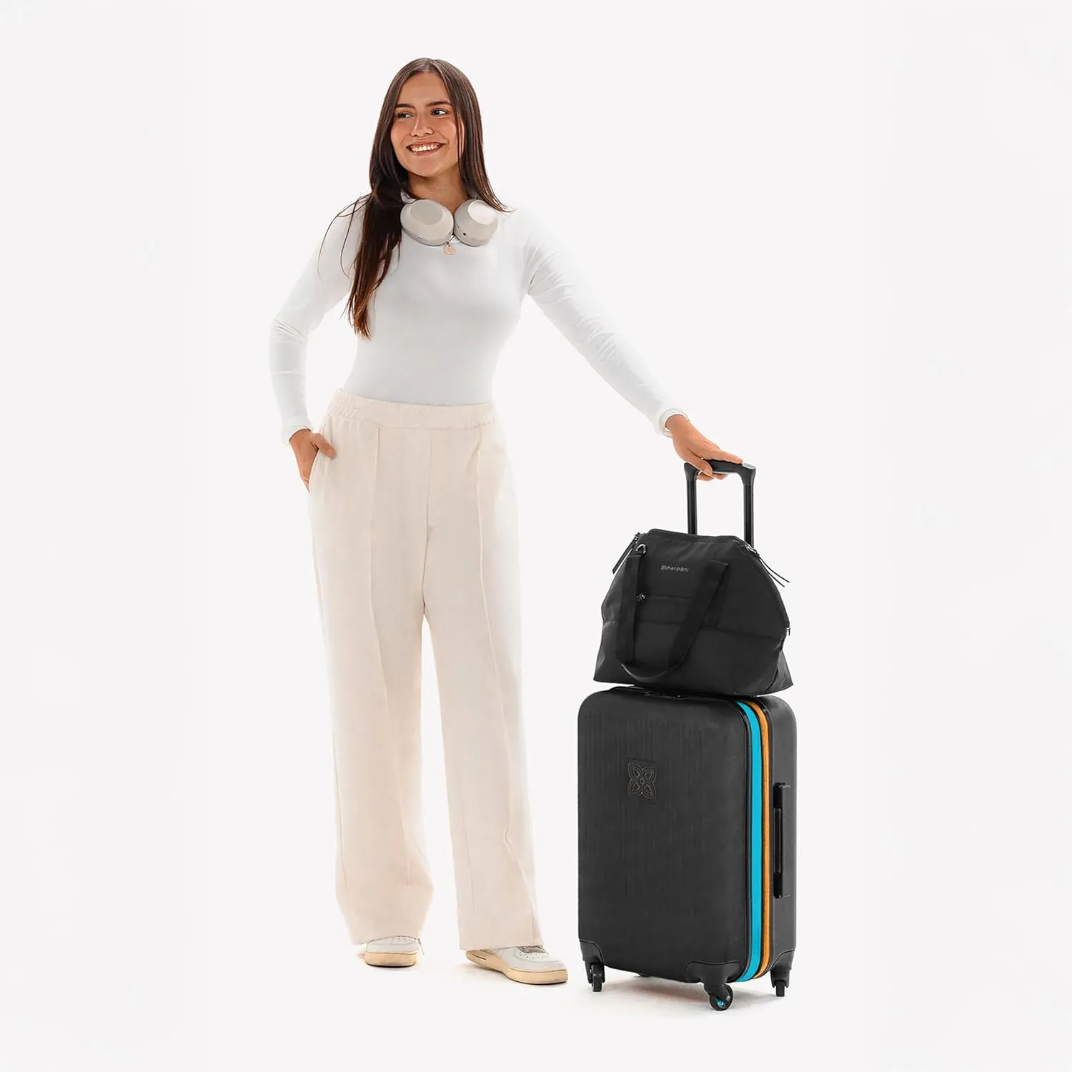 Sherpani Meridian, 22 Inch Carry On Luggage Airline Approved, Rolling Hardside Suitcase 22x14x9, Travel Luggage for Women, Expandable Suitcase, Travel Gift for Mothers Day 2025 (Chromatic)