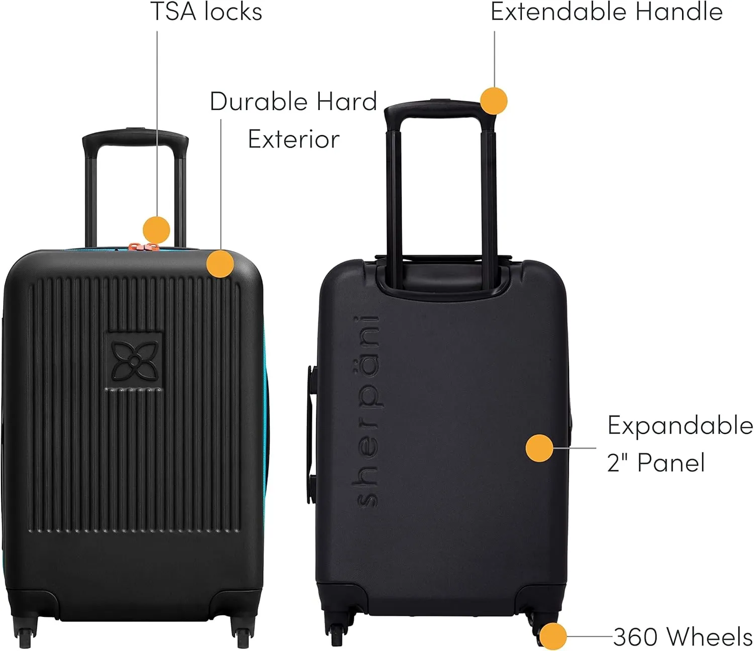 Sherpani Meridian, 22 Inch Carry On Luggage Airline Approved, Rolling Hardside Suitcase 22x14x9, Travel Luggage for Women, Expandable Suitcase, Travel Gift for Mothers Day 2025 (Chromatic)