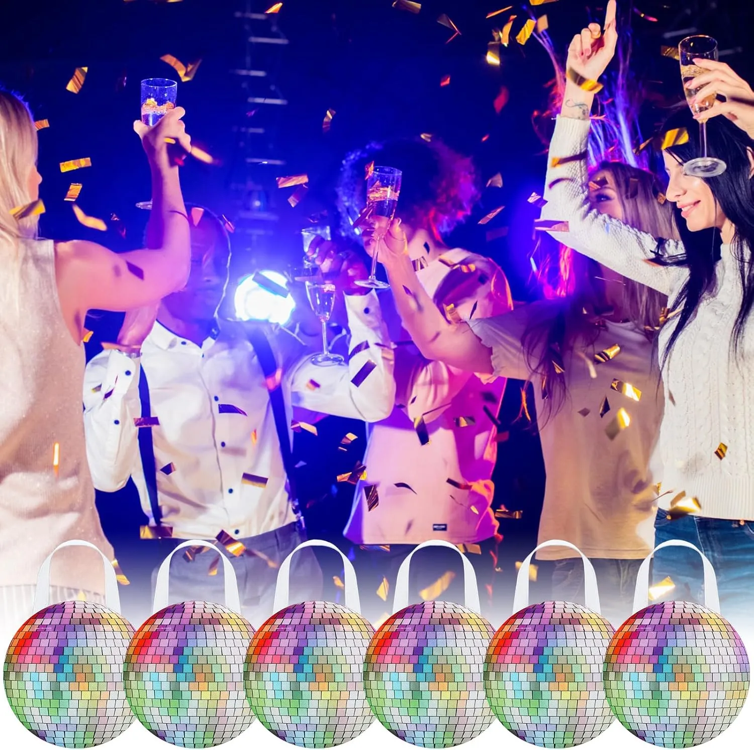 Shihanee 24 Pcs Disco Party Favor Bags Disco Dance Themed Birthday Party Goody Candy Bags Non Woven Gift Handbag for 70s 80s 90s Favor Supplies