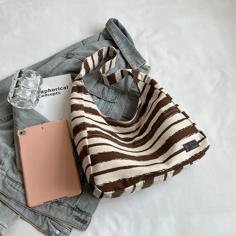 Shoulder Bag Striped Hobo Bags Womens Purses and Handbags Tote Bag for Women Work Casual Shopping Tote Purse Handbag Coffee