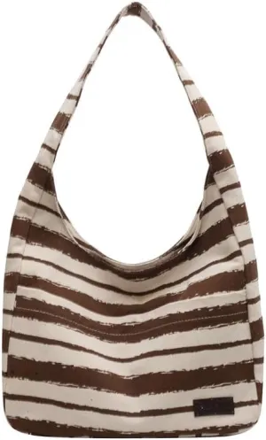 Shoulder Bag Striped Hobo Bags Womens Purses and Handbags Tote Bag for Women Work Casual Shopping Tote Purse Handbag Coffee