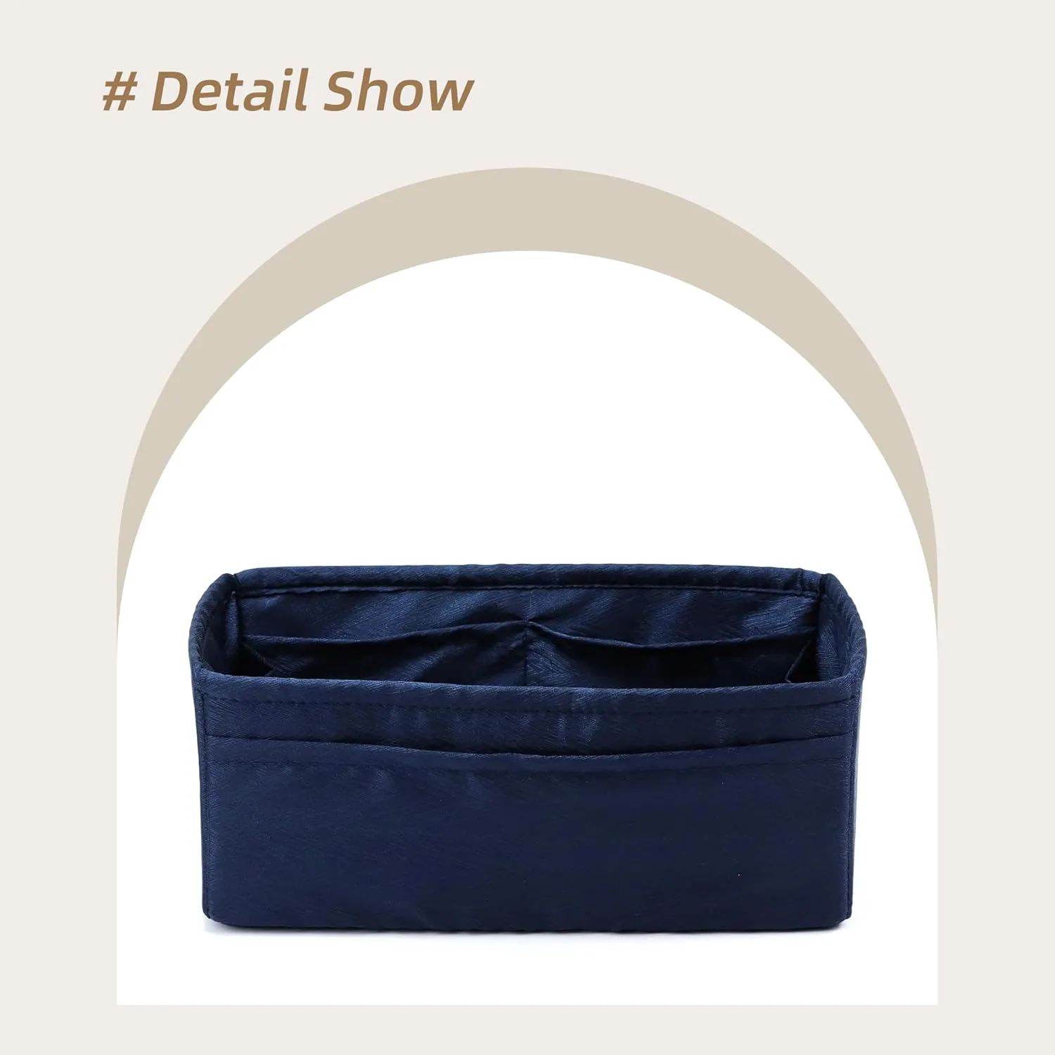 Silk Purse Organizer Insert for Garden Party 26/30/36/49, Silky Soft Bag Organizer Liner, Lightweight Luxury Handbag Tote Shaper(GP30,Blue Nuit)