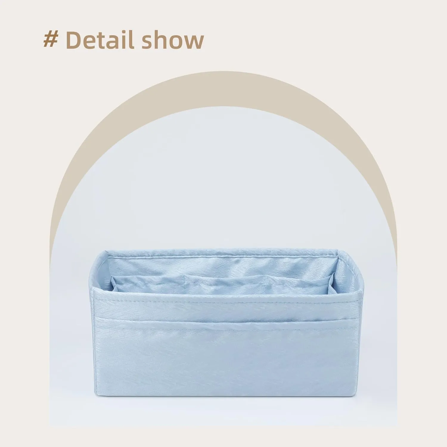Silk Purse Organizer Insert for Garden Party 26/30/36/49, Silky Soft Bag Organizer Liner, Lightweight Luxury Handbag Tote Shaper(GP30,Blue Pale)