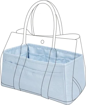 Silk Purse Organizer Insert for Garden Party 26/30/36/49, Silky Soft Bag Organizer Liner, Lightweight Luxury Handbag Tote Shaper(GP30,Blue Pale)