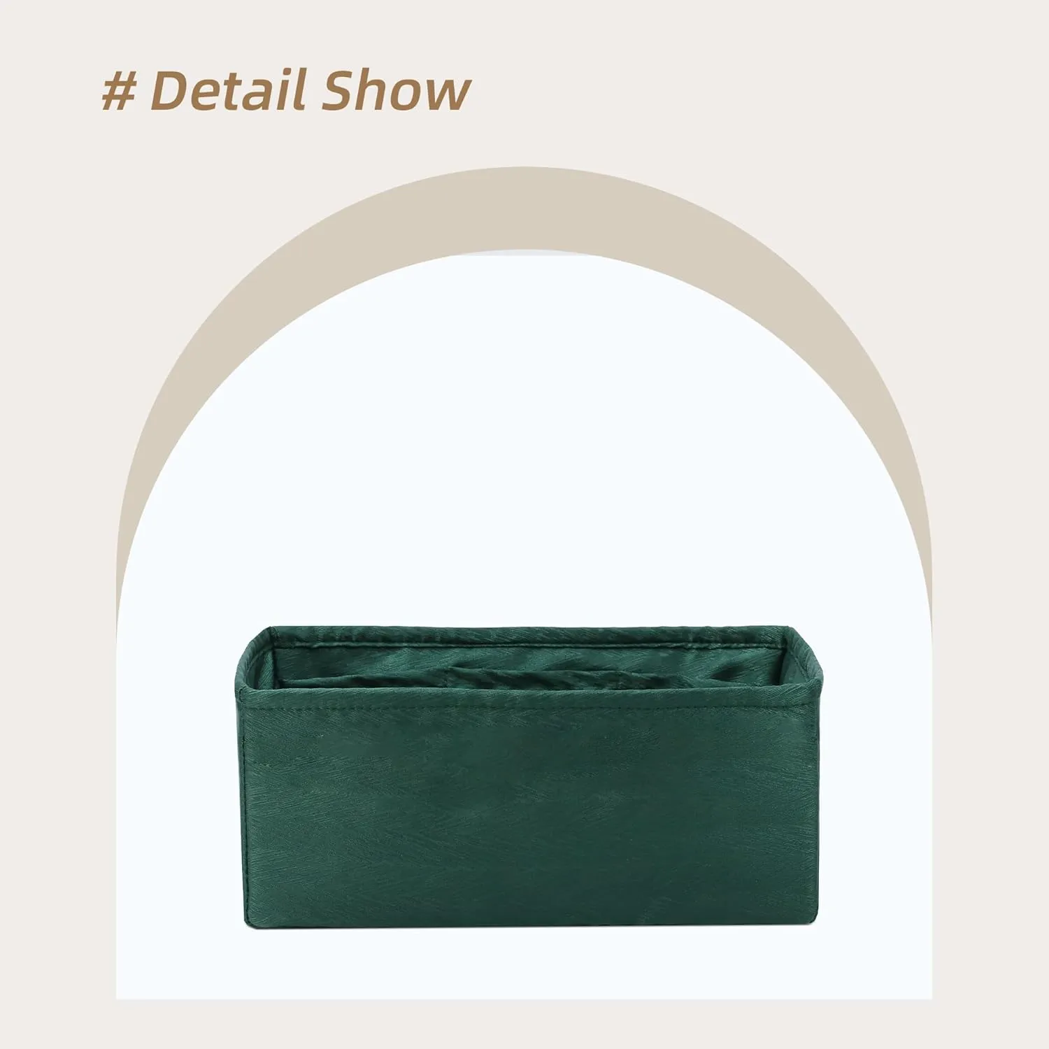 Silk Purse Organizer Insert for Garden Party 26/30/36/49, Silky Soft Bag Organizer Liner, Lightweight Luxury Handbag Tote Shaper(GP30,Dark Green)