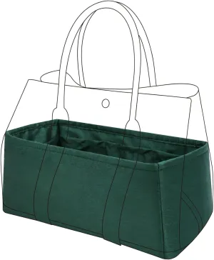 Silk Purse Organizer Insert for Garden Party 26/30/36/49, Silky Soft Bag Organizer Liner, Lightweight Luxury Handbag Tote Shaper(GP30,Dark Green)