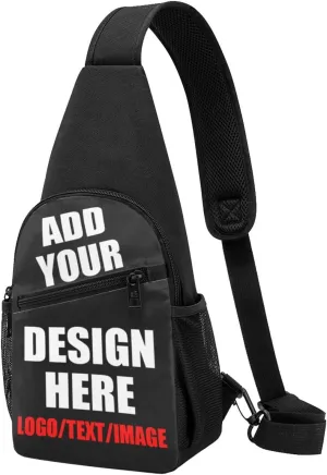 Sling Bag For Men Women Personalized Crossbody Bags Customized Chest Bags Optional Color Design with Logo Text or Image Here