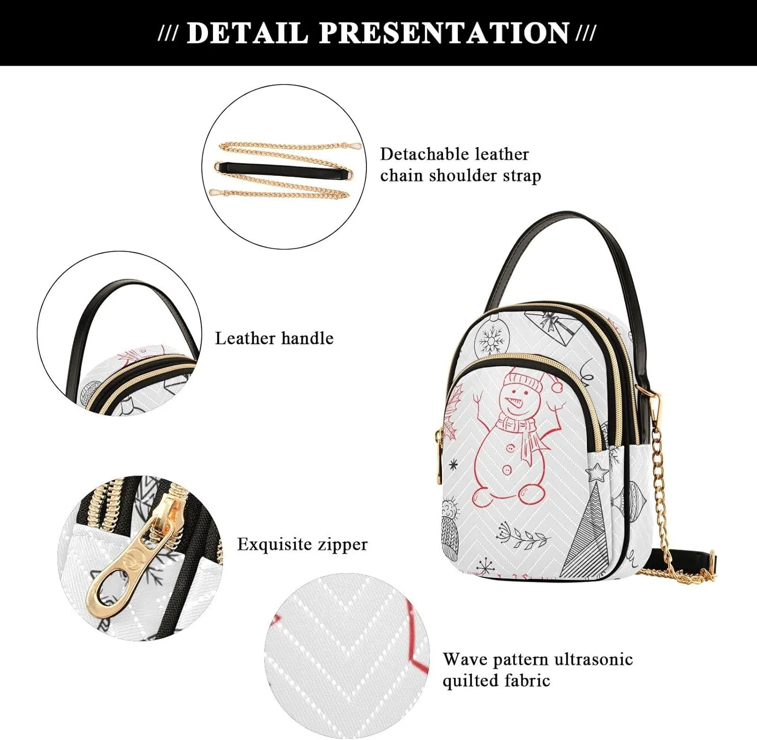 Small Crossbody Bags for Women Trendy Triple Compartment Cell Phone Crossbody Wallet Purses Pattern 1