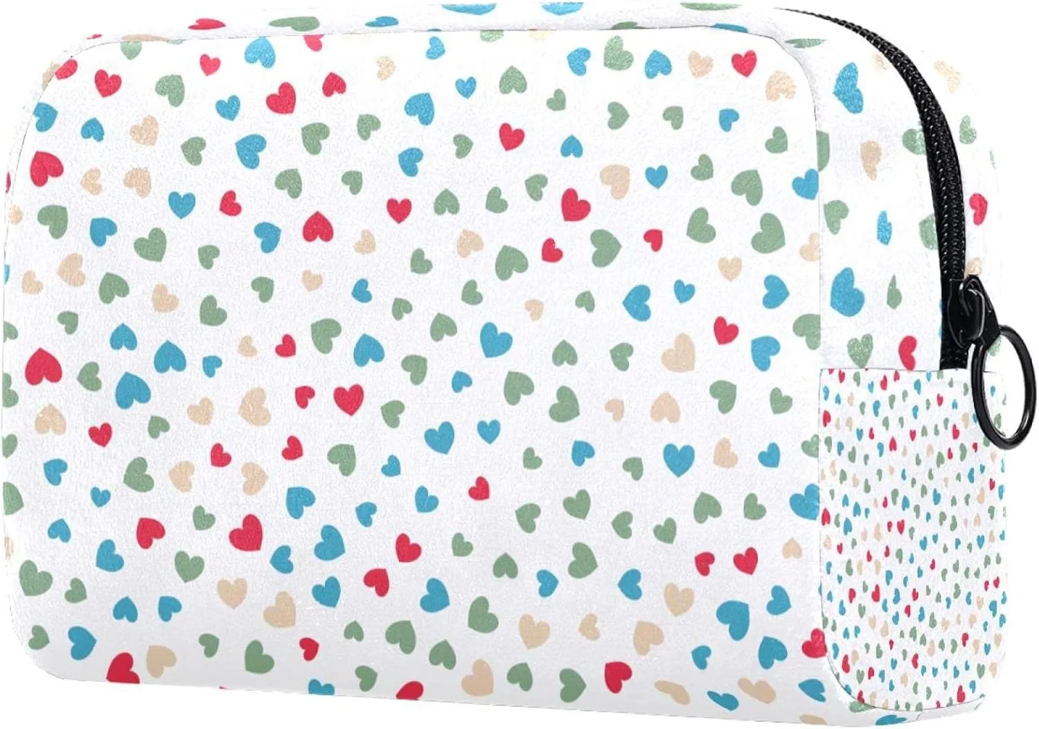 Small Hearts Pattern Small Makeup Bag for Purse, Portable Cosmetic Bag Zipper Makeup Pouch for Women, Stationery, Toiletries, Travel Accessories