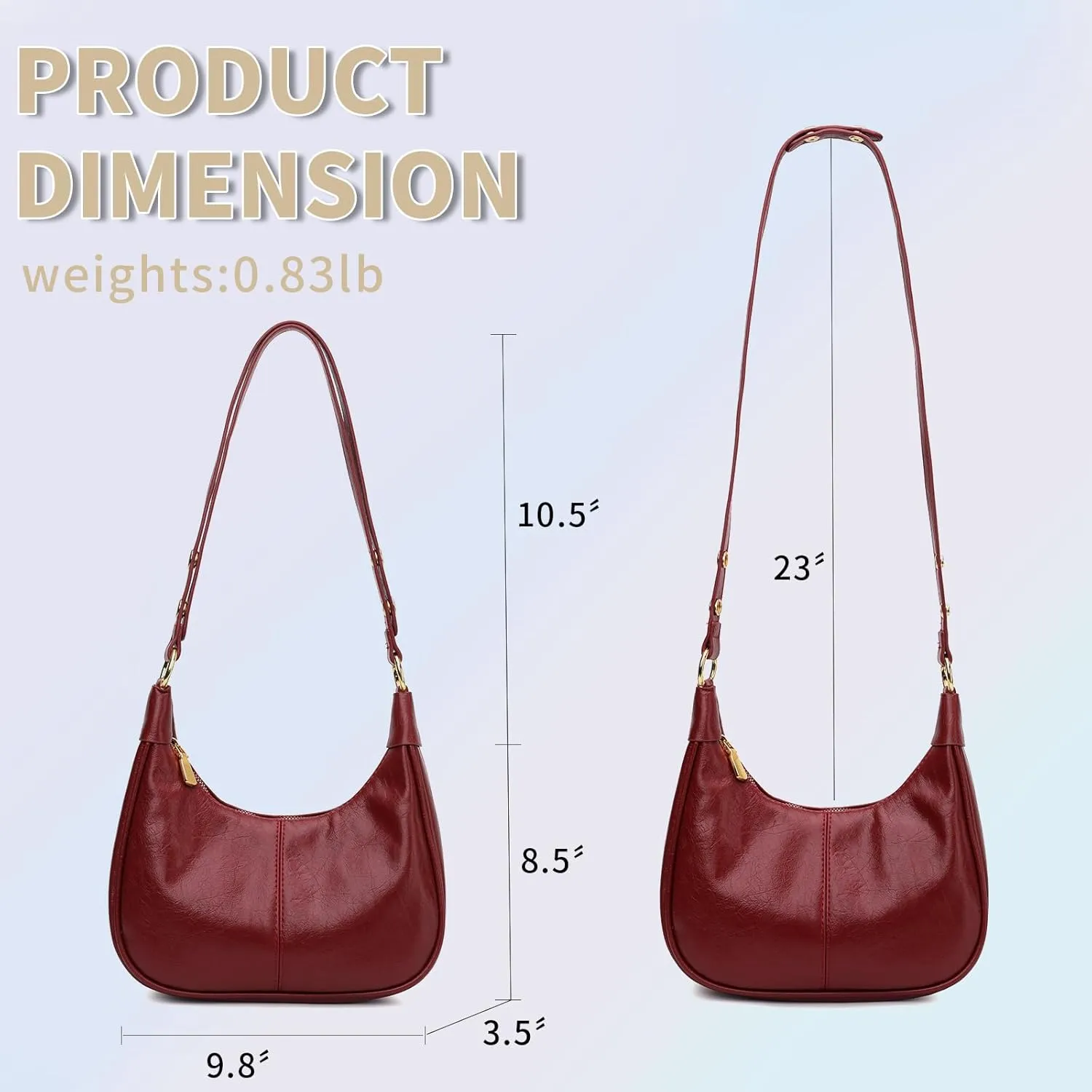 Small Hobo Bags Retro Crescent Shoulder Purse Women Soft Crossbody Handbag