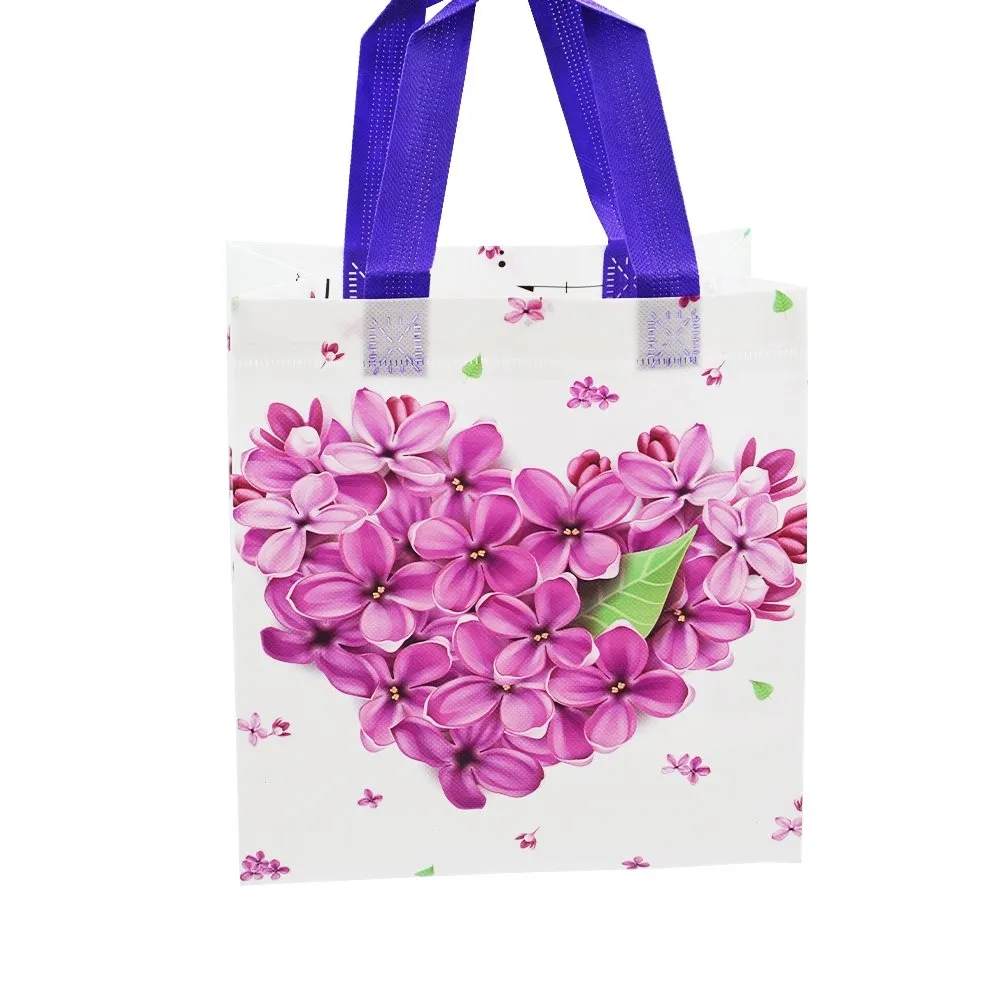 Small Lavender Heart Printed PP Non-Woven Bag