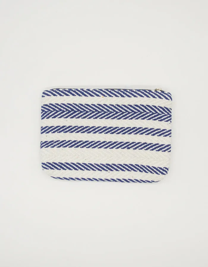 Small Pouch - Navy Herringbone