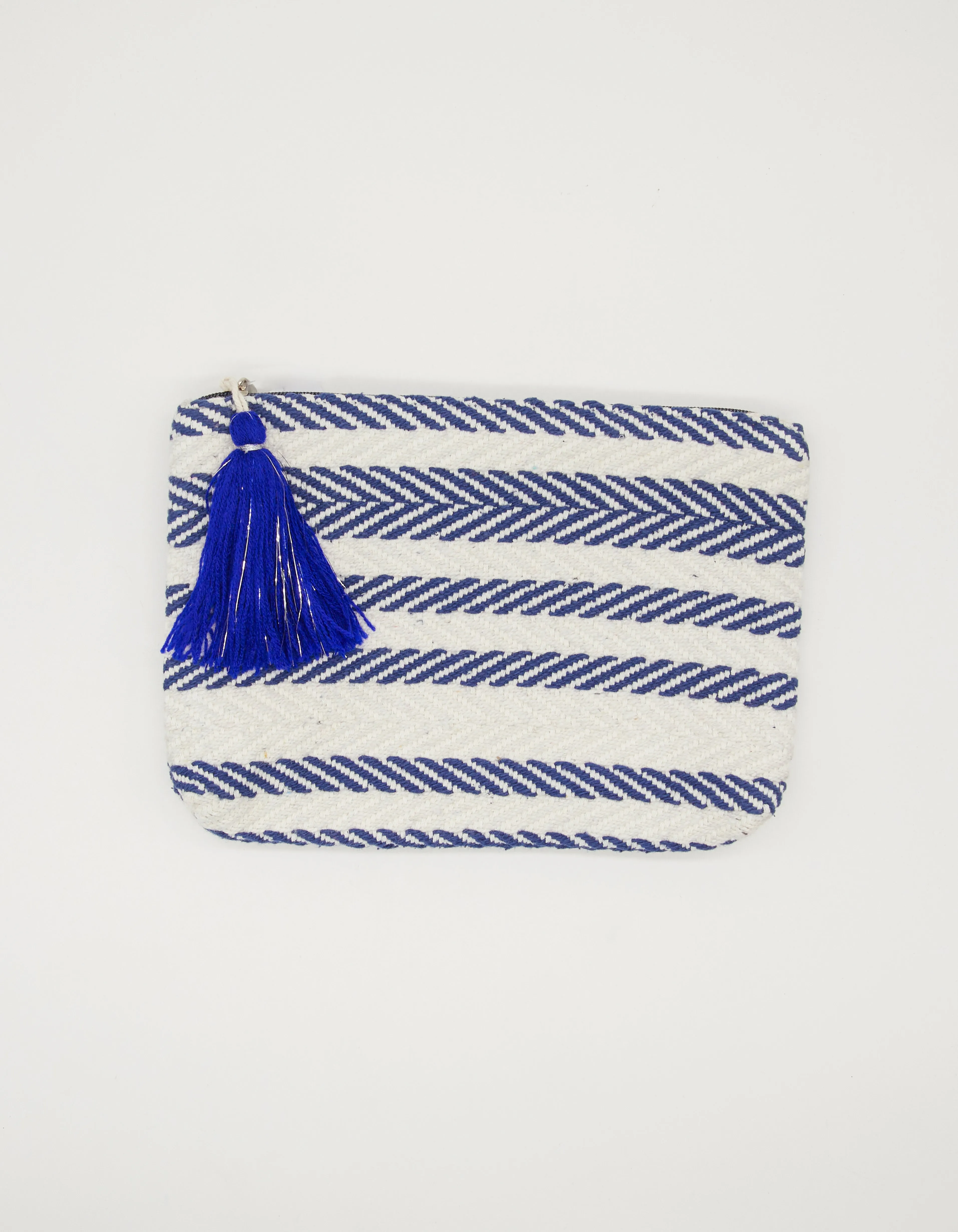 Small Pouch - Navy Herringbone