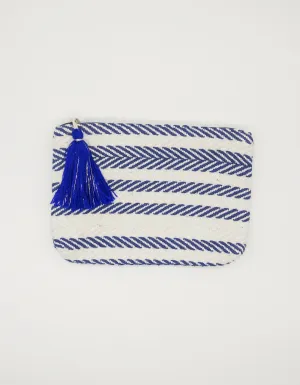 Small Pouch - Navy Herringbone