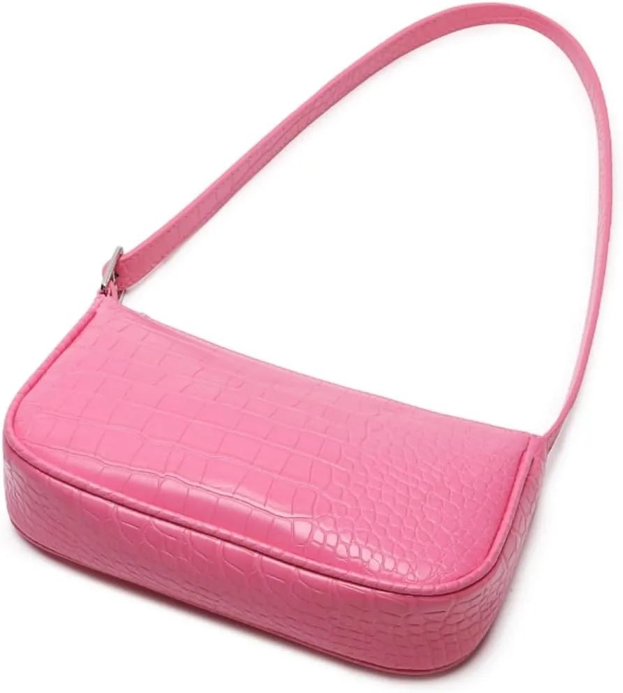 Small Purse for Women, Adjustable Shoulder Bags Crocodile Pattern Clutch Purse with Zipper Closure Retro