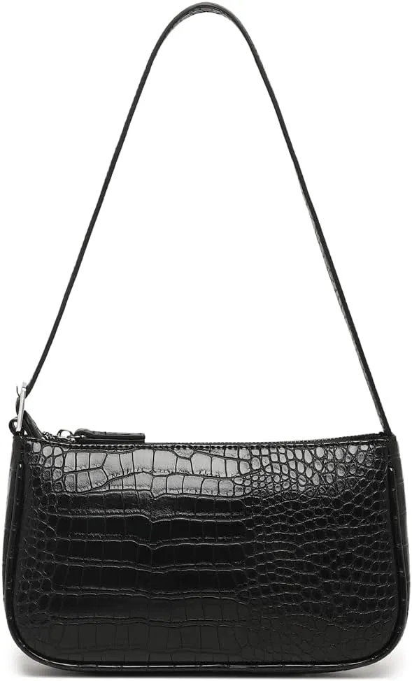 Small Purse for Women, Adjustable Shoulder Bags Crocodile Pattern Clutch Purse with Zipper Closure Retro