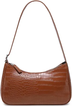Small Purse for Women, Adjustable Shoulder Bags Crocodile Pattern Clutch Purse with Zipper Closure Retro