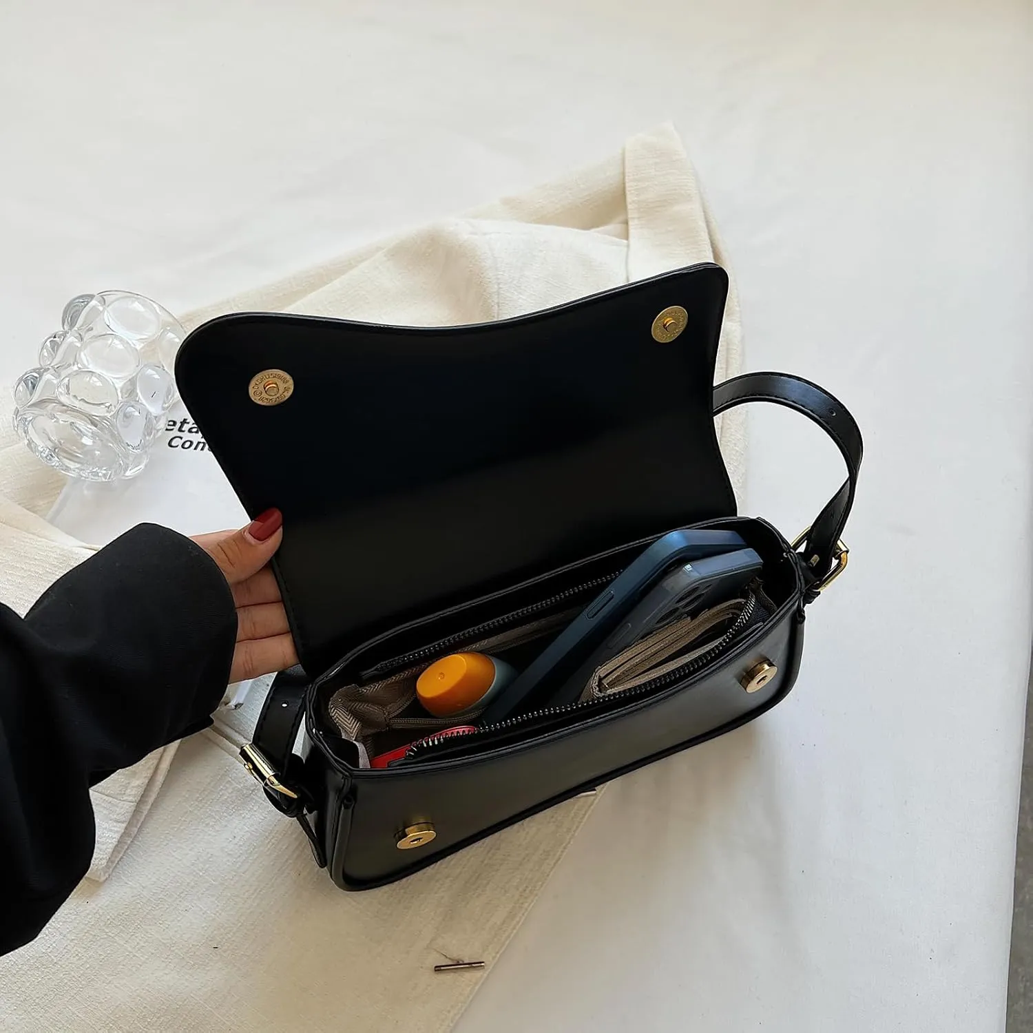 Small Shoulder Bag for Women Clutch Hobo Crossbody Tote Handbag with Zipper Retro Genuine Leather Bags