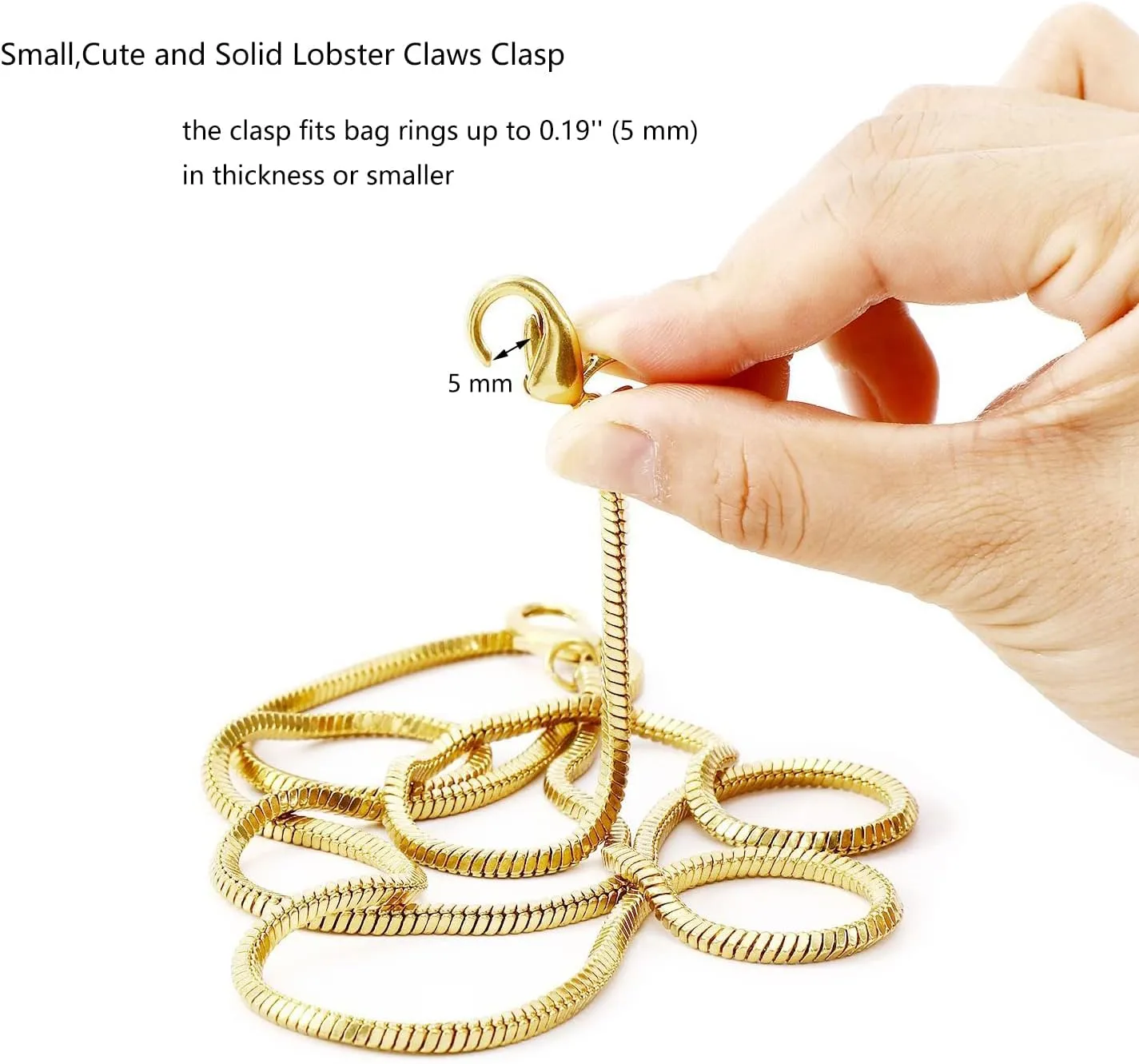Small Square Copper Purse Shoulder Cross Body Handbag Bag Chains Strap Replacement(Antique Gold, 47'')