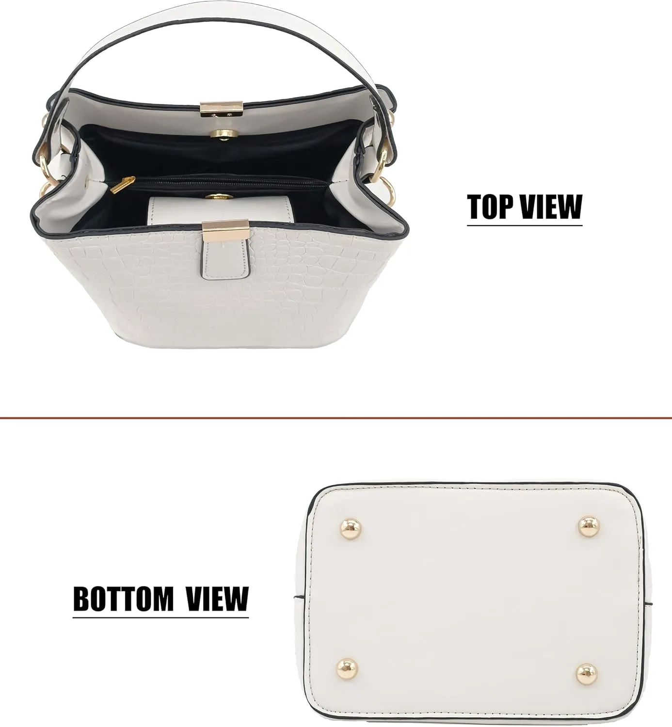 Small Square Crocodile Pattern Purses with Crossbody Strap Bucket Bags for Women with Top Handle