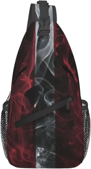 Smoke Style Flag Of Latvia Crossbody Bags For Women Men Chest Backpack Gym Shoulder Bag Travel Outdoor Sports Casual Crossbody Bags