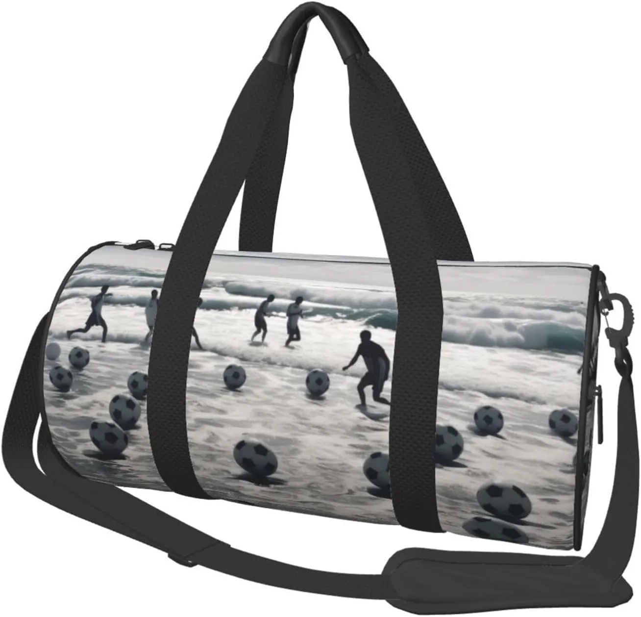Soccer Sea Printed Sports Gym Bag for Men Women Foldable Duffel Bag Carry On Weekender Bag for Travel Sports