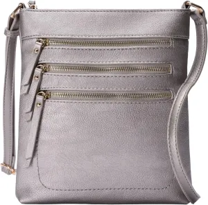 Solene Crossbody Bag Functional Multi Pocket Messenger Purse Top Zip Closure Shoulder Handbag With Adjustable Strap