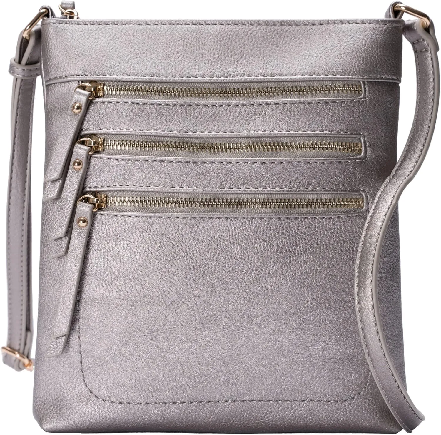 Solene Crossbody Bag Functional Multi Pocket Messenger Purse Top Zip Closure Shoulder Handbag With Adjustable Strap