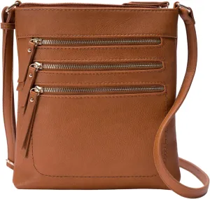 Solene Crossbody Bag Functional Multi Pocket Messenger Purse Top Zip Closure Shoulder Handbag With Adjustable Strap