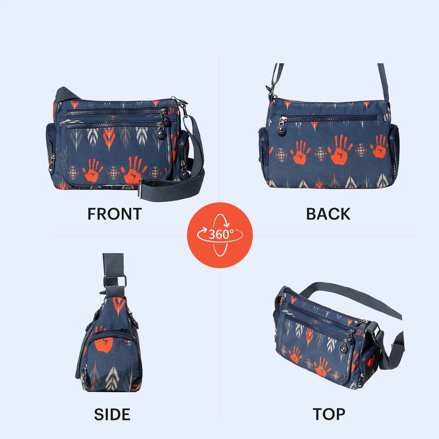 Southwest Crossbody Bag, Navajo Pattern, Roomy Multiple Pockets Bags, Shoulder Satchel Purse, with Adjustable Strap