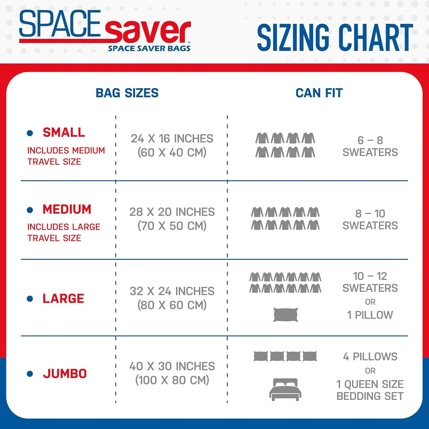 Spacesaver Vacuum Storage Bags (Variety 10-Pack) Save 80% on Clothes Storage Space - Comforters, Blankets, Bedding, Clothing, Mattress Vacuum Bag - Compression Seal for Closet Storage, Pump for Travel