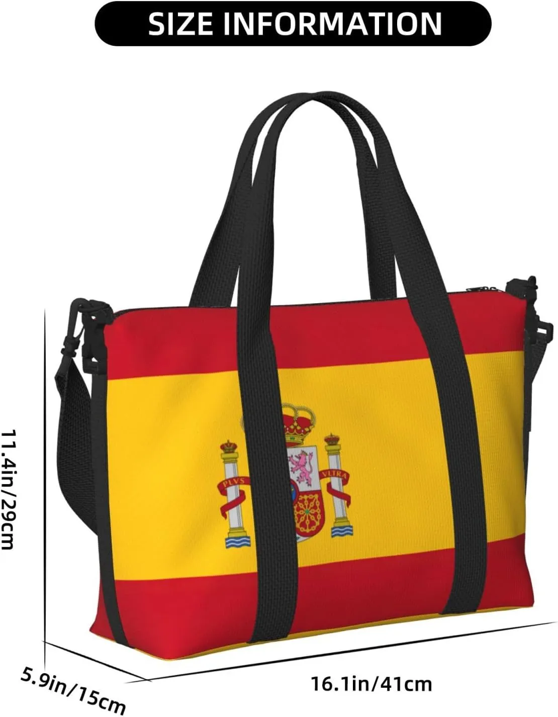 Spanish Flag Small Duffel Bag Foldable Travel Bag Weekender Bag Overnight Gym Hospital Bags For Women&Men