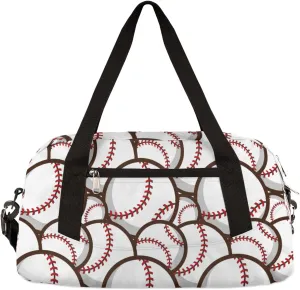 Sport Ball Baseball Pattern Gym Duffle Bag for Kids,Sports Bag for Teens Boys & Girls Small Waterproof Overnight Weekender Carry School Practice Travel Bag