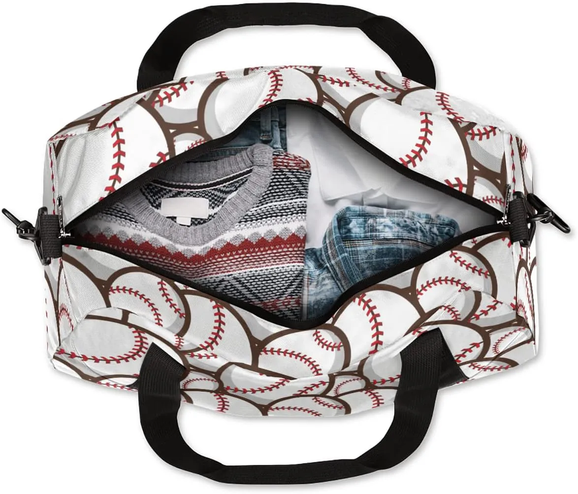 Sport Ball Baseball Pattern Gym Duffle Bag for Kids,Sports Bag for Teens Boys & Girls Small Waterproof Overnight Weekender Carry School Practice Travel Bag