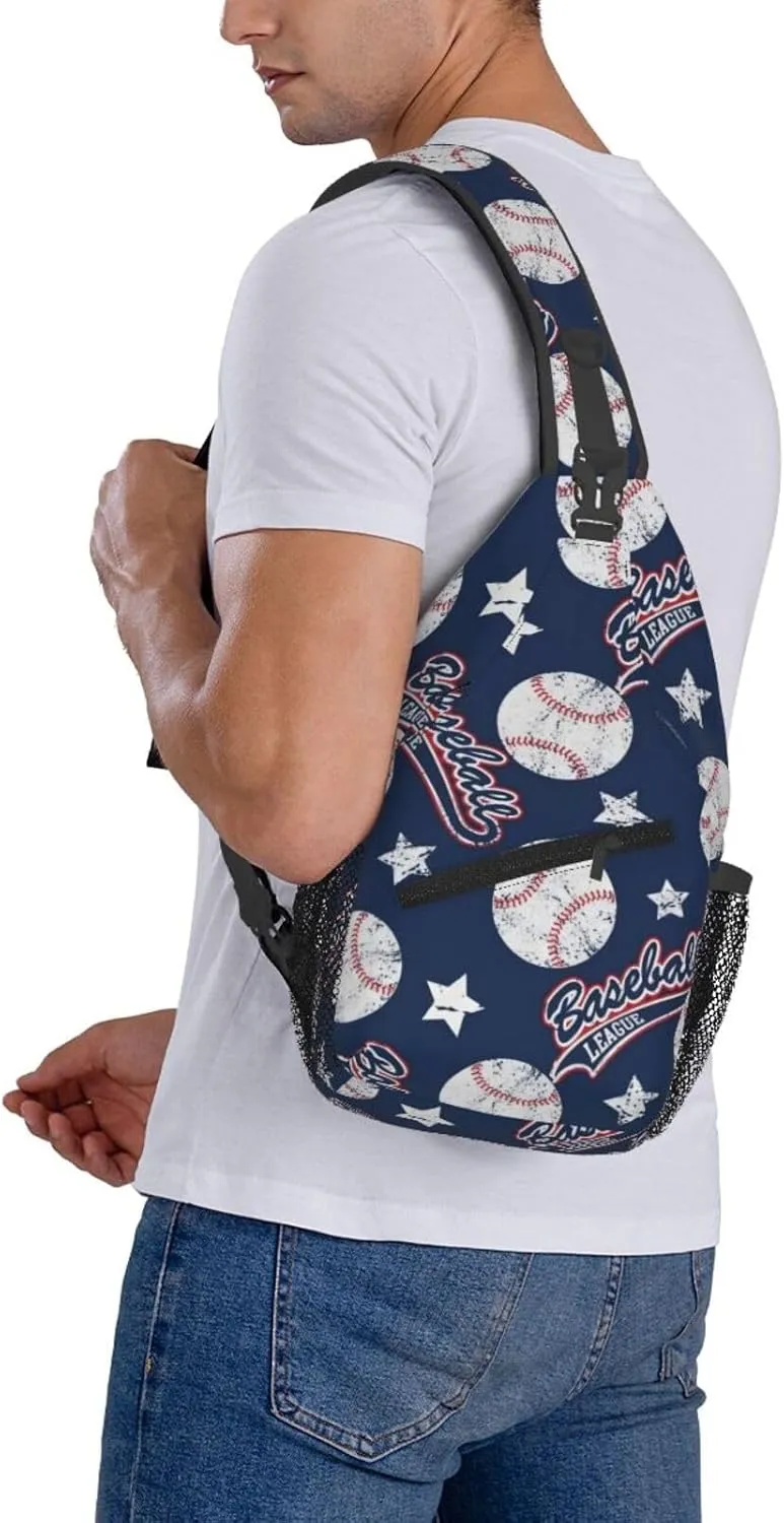 Sports Baseball Ball Chest Bags Crossbody Sling Bag Shoulder Bag Travel Hiking Daypack For Men Women