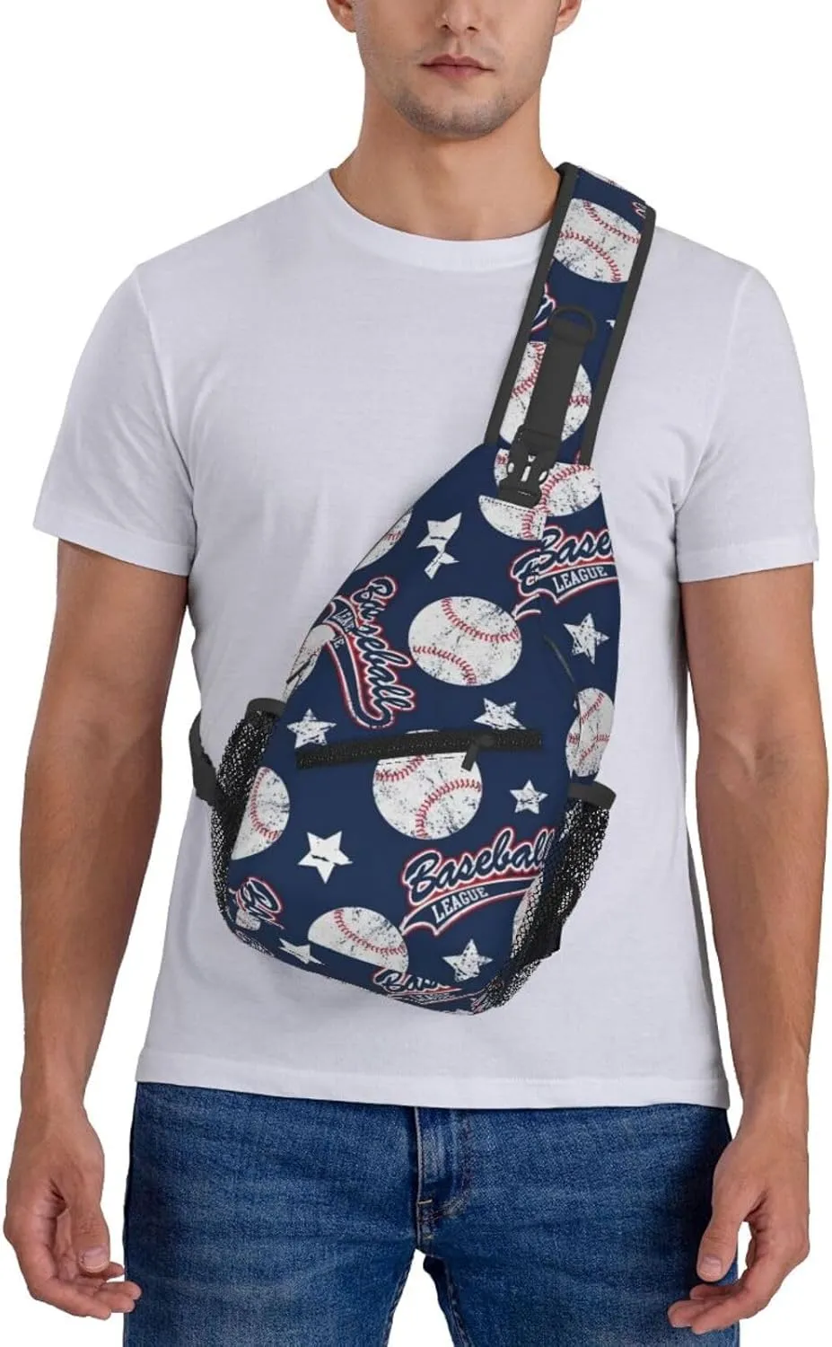 Sports Baseball Ball Chest Bags Crossbody Sling Bag Shoulder Bag Travel Hiking Daypack For Men Women