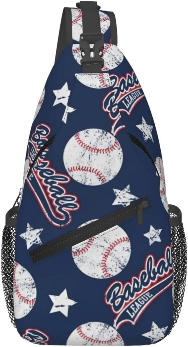 Sports Baseball Ball Chest Bags Crossbody Sling Bag Shoulder Bag Travel Hiking Daypack For Men Women