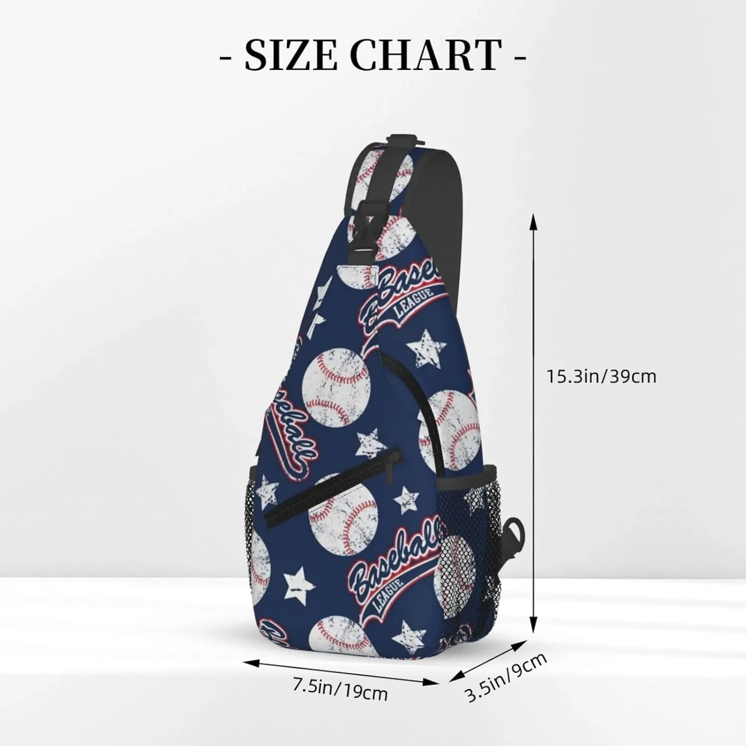 Sports Baseball Ball Chest Bags Crossbody Sling Bag Shoulder Bag Travel Hiking Daypack For Men Women