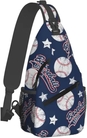 Sports Baseball Ball Chest Bags Crossbody Sling Bag Shoulder Bag Travel Hiking Daypack For Men Women