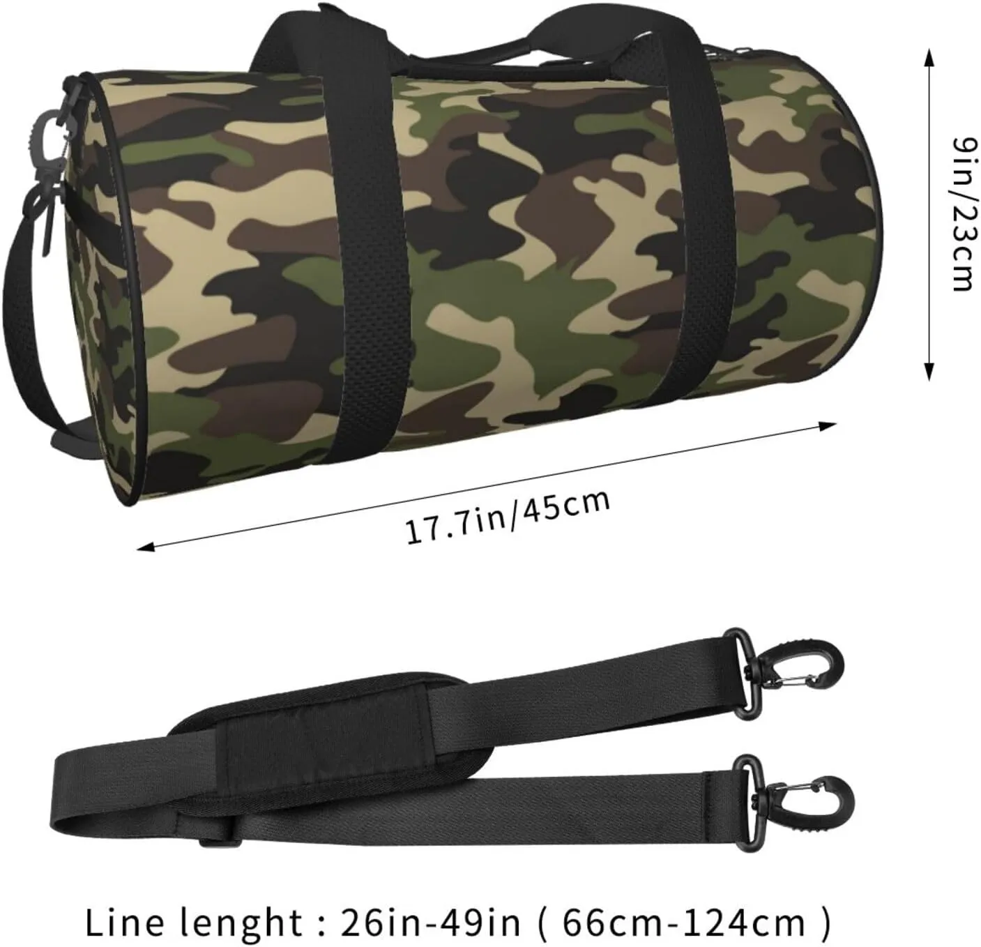 Sports Gym Bag Camouflage Pattern Travel Duffel Bag Shoes Compartment For Men Women Foldable Lightweight Yoga Gym Sports Bag
