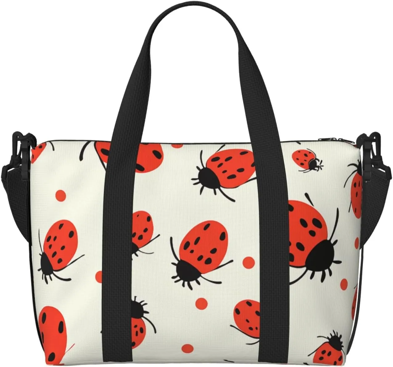 Sports Gym Bag for Women Men Travel Duffel Bag Tote Weekender Bag Carry on Overnight Bag for Travel Swimming Fitness Workout Sports Ladybugs Pattern Infinite Speckled Duffle Bag