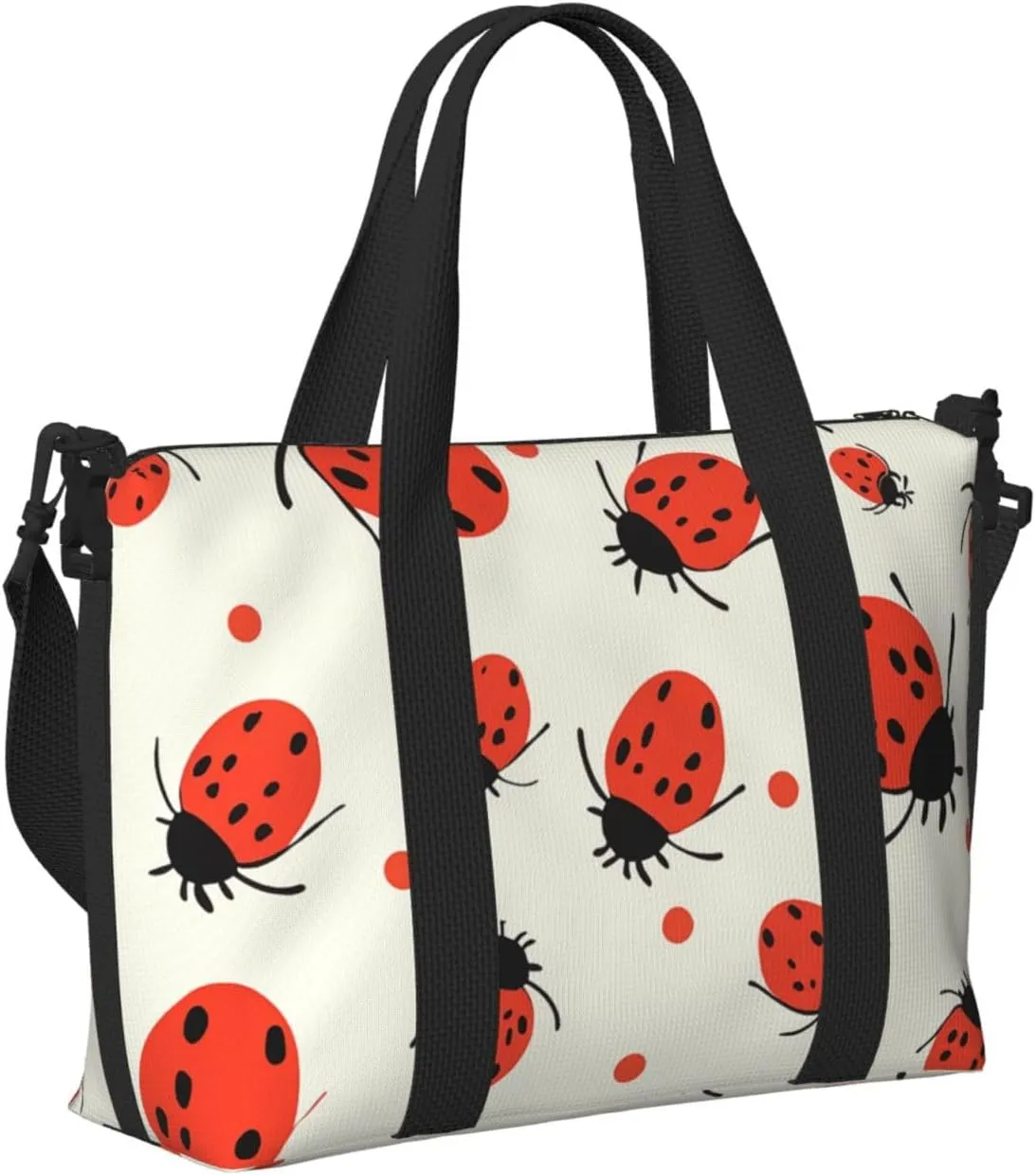 Sports Gym Bag for Women Men Travel Duffel Bag Tote Weekender Bag Carry on Overnight Bag for Travel Swimming Fitness Workout Sports Ladybugs Pattern Infinite Speckled Duffle Bag