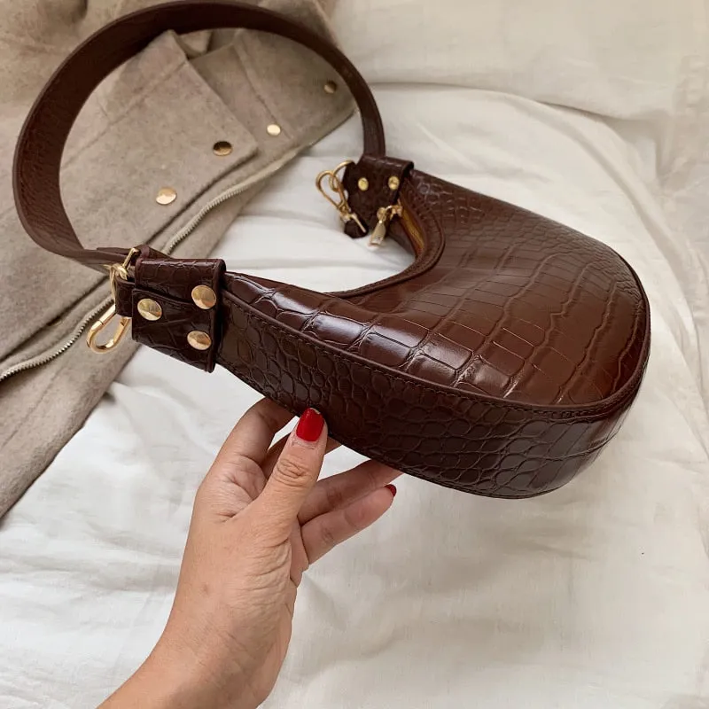 Stone Pattern Retro PU Leather Crossbody Bags