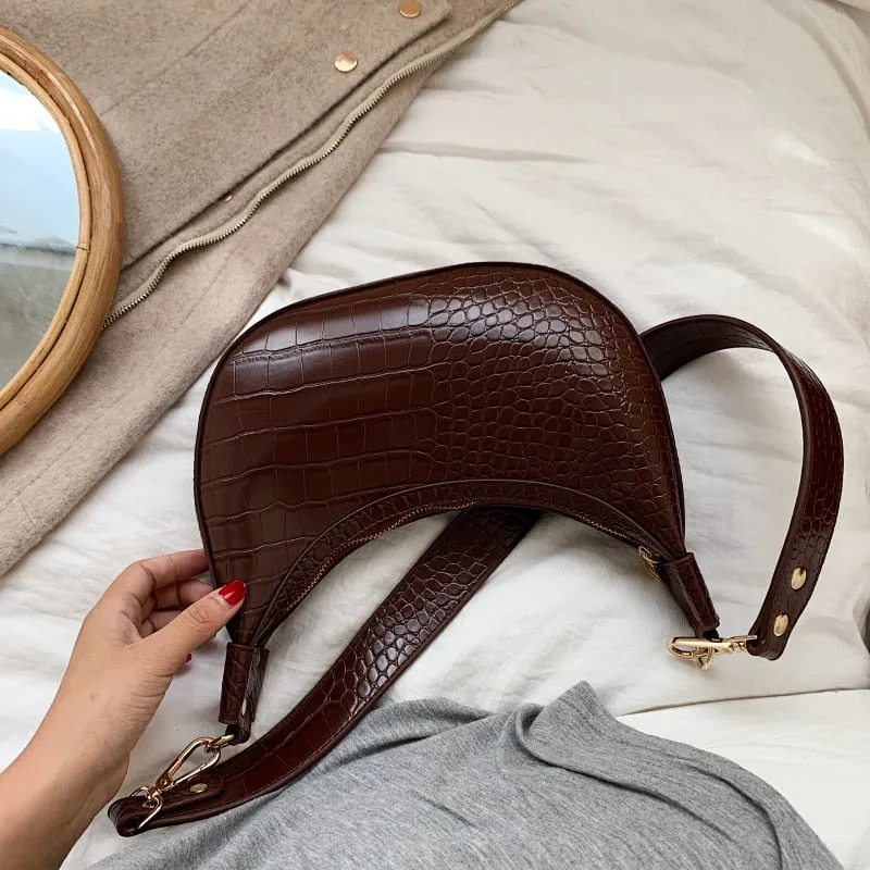 Stone Pattern Retro PU Leather Crossbody Bags