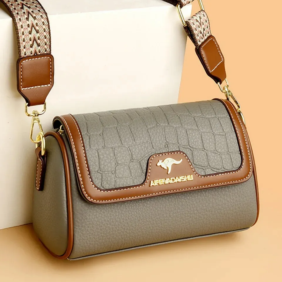 Stone Pu Leather Shoulder Hand Bag for Women Mom Purse Fashion Mother's Crossbody Bag Underarm Bag Small Square Satchel Handbag