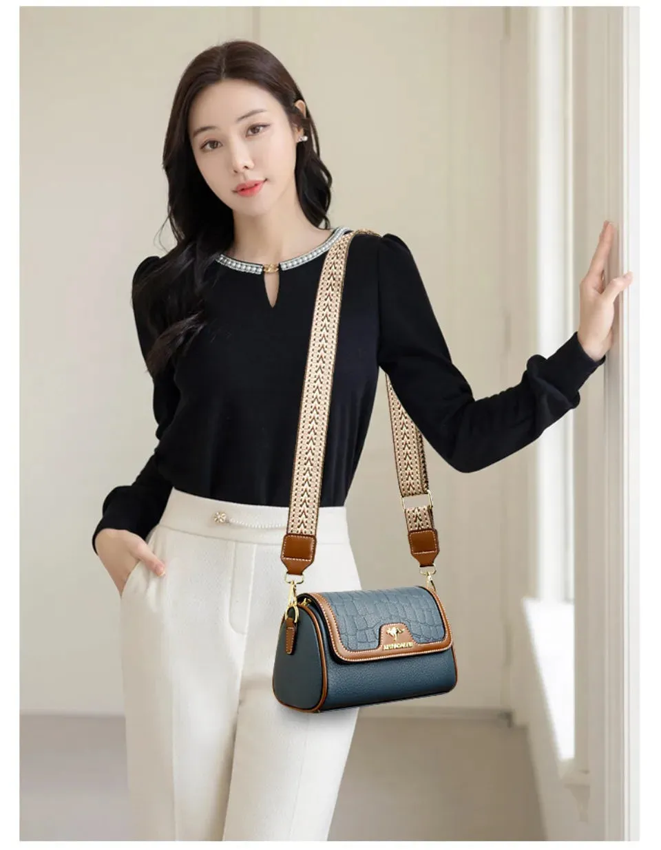 Stone Pu Leather Shoulder Hand Bag for Women Mom Purse Fashion Mother's Crossbody Bag Underarm Bag Small Square Satchel Handbag