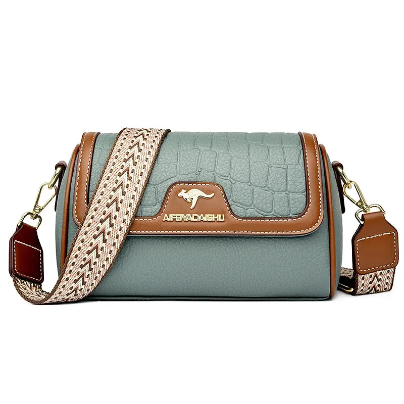 Stone Pu Leather Shoulder Hand Bag for Women Mom Purse Fashion Mother's Crossbody Bag Underarm Bag Small Square Satchel Handbag