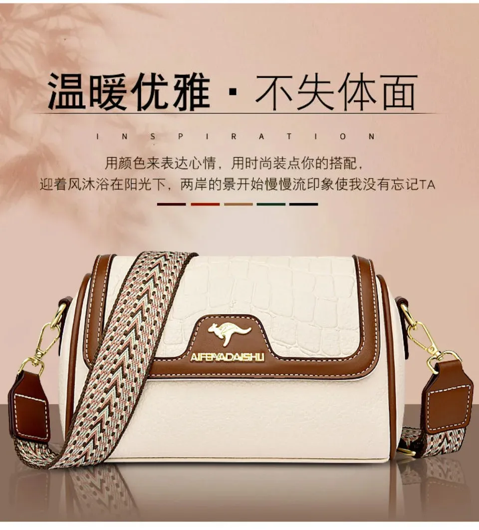 Stone Pu Leather Shoulder Hand Bag for Women Mom Purse Fashion Mother's Crossbody Bag Underarm Bag Small Square Satchel Handbag
