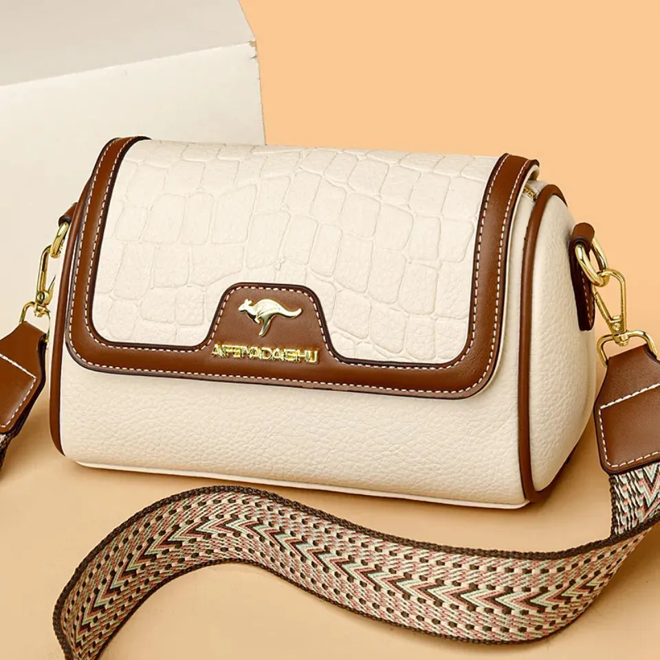 Stone Pu Leather Shoulder Hand Bag for Women Mom Purse Fashion Mother's Crossbody Bag Underarm Bag Small Square Satchel Handbag