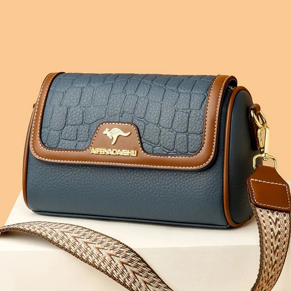 Stone Pu Leather Shoulder Hand Bag for Women Mom Purse Fashion Mother's Crossbody Bag Underarm Bag Small Square Satchel Handbag